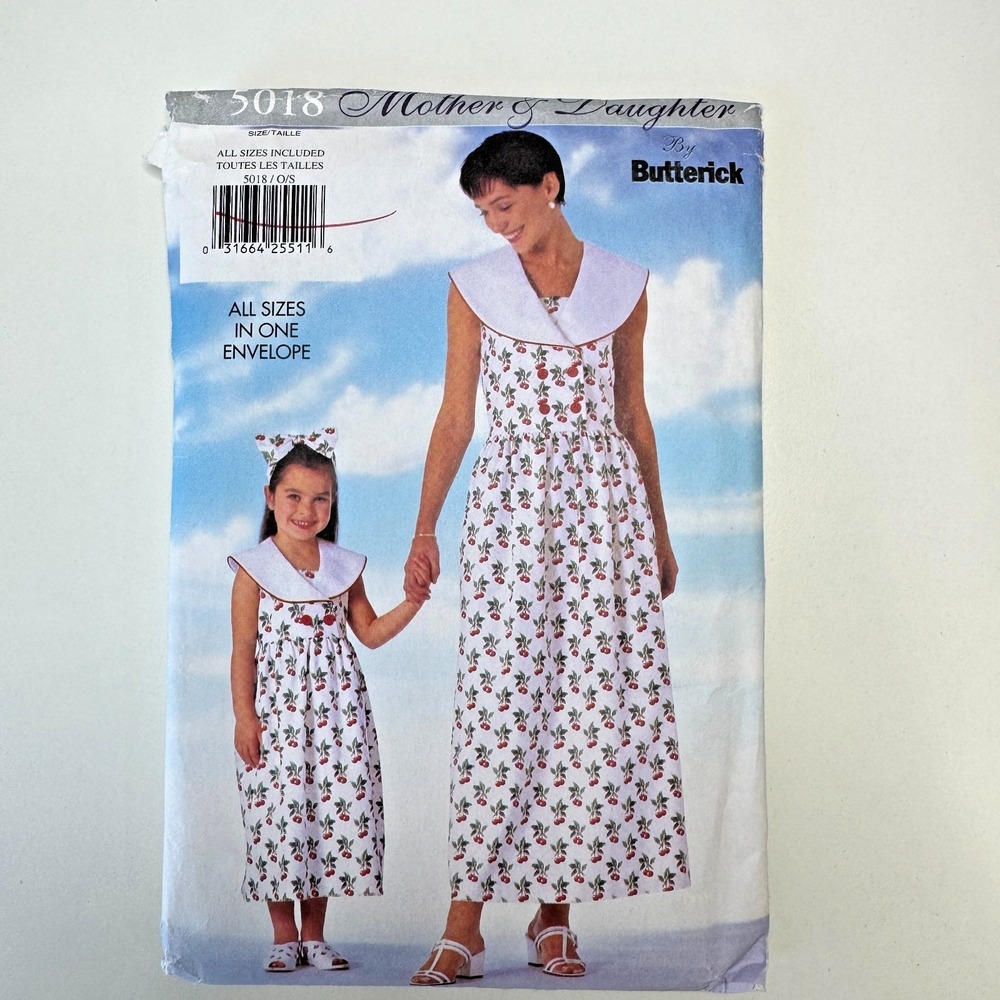 BUTTERICK 5018 Uncut‎ Sewing Pattern Mother Daughter Dresses All Sizes Included